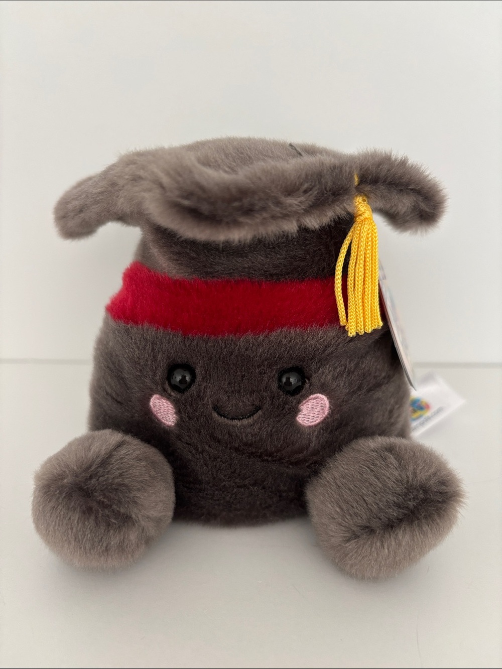 Palm Pals Scholarly Grad Cap Plush - Brown with Red Band
